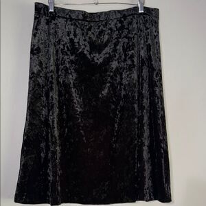 J. Jill Black Velvet Midi Skirt Large